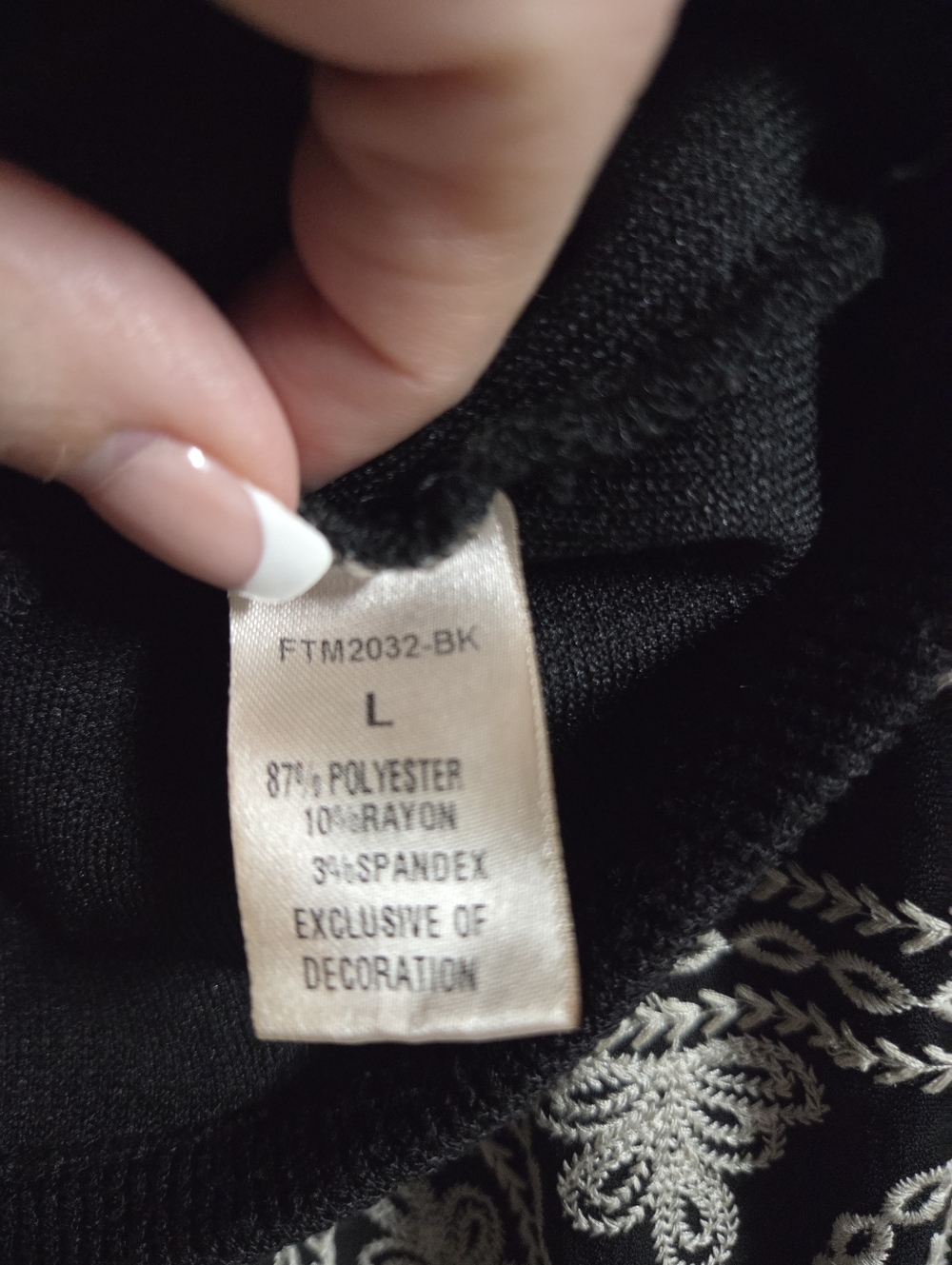 Women's THML Black Knit Top with Cream Brand Tag Size L - Picture 5 of 6